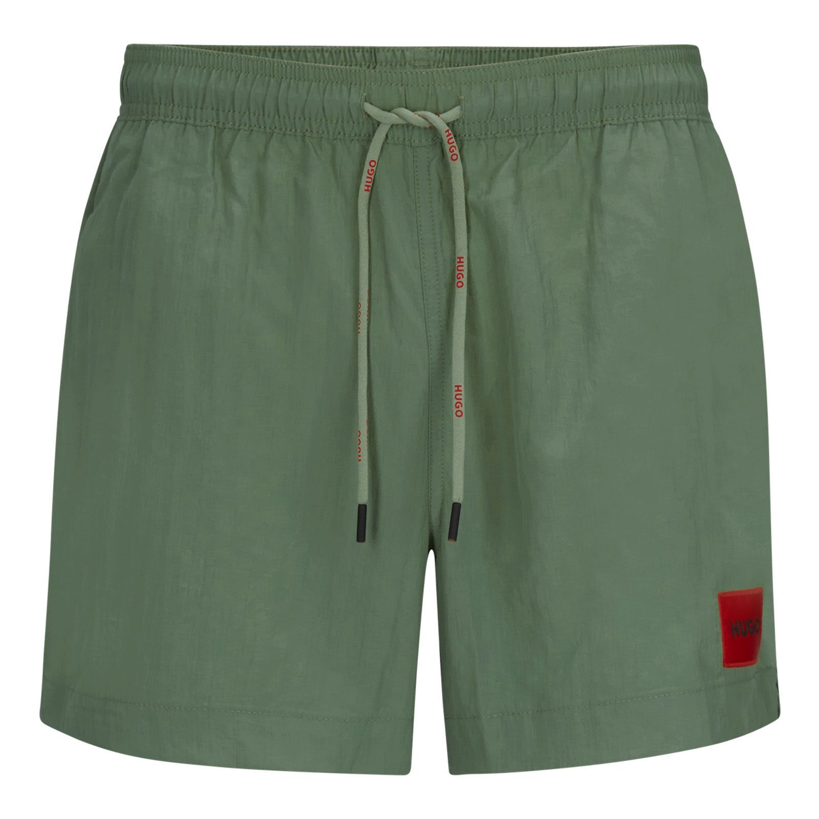 330 mit HUGO Marken-Patch großem Bein green Badeshorts Dominica light linken am