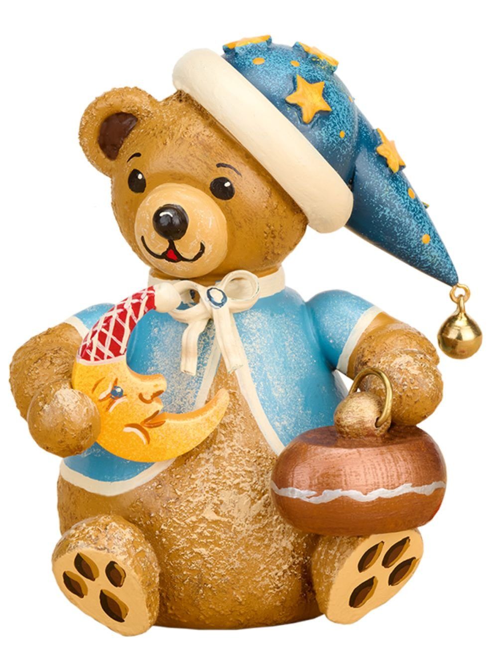 Original Hubrig (Hubrig Volkskunst GmbH) Sammelfigur Teddy mini Gute-Nacht-Bärli - 7 cm - Neuheit 2024 #500h1010, handbemalt