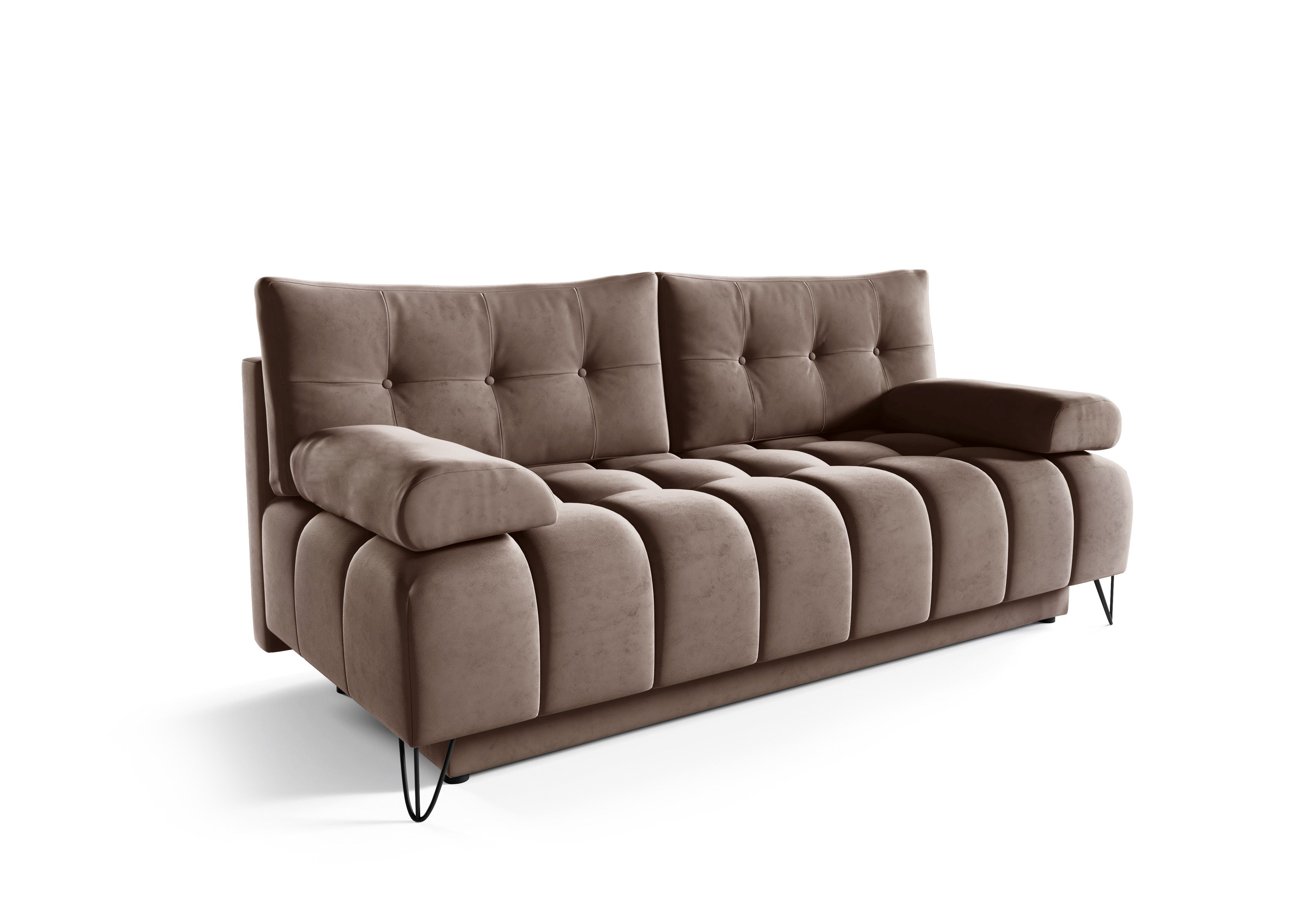 MOEBLO Schlafsofa BRODY, Sofa Couch und mit Schlaffunktion (BxHxT): Bettfunktion Wohnlandschaft 197x93x100 mit - für Wohnzimmer cm, Polstersofa Bettkasten Sofagarnitur