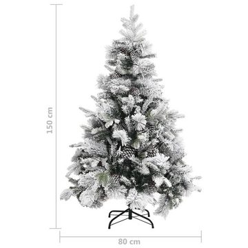 vidaXL Künstlicher Weihnachtsbaum Weihnachtsbaum mit Zapfen Beschneit 150 cm PVC PE