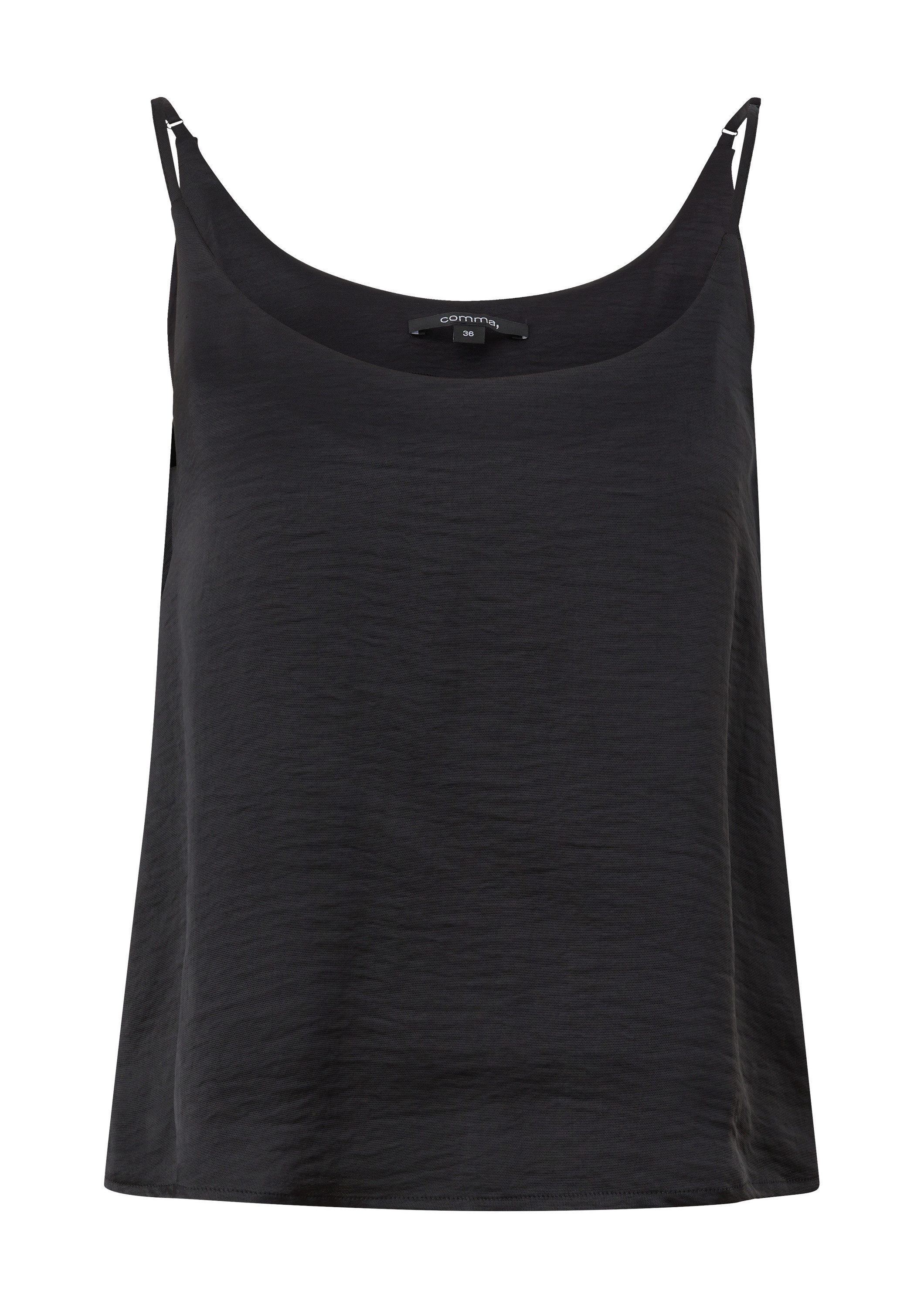 comma Muskelshirt T-Shirt Top aus schimmerndem Jersey-Piqué günstig online kaufen