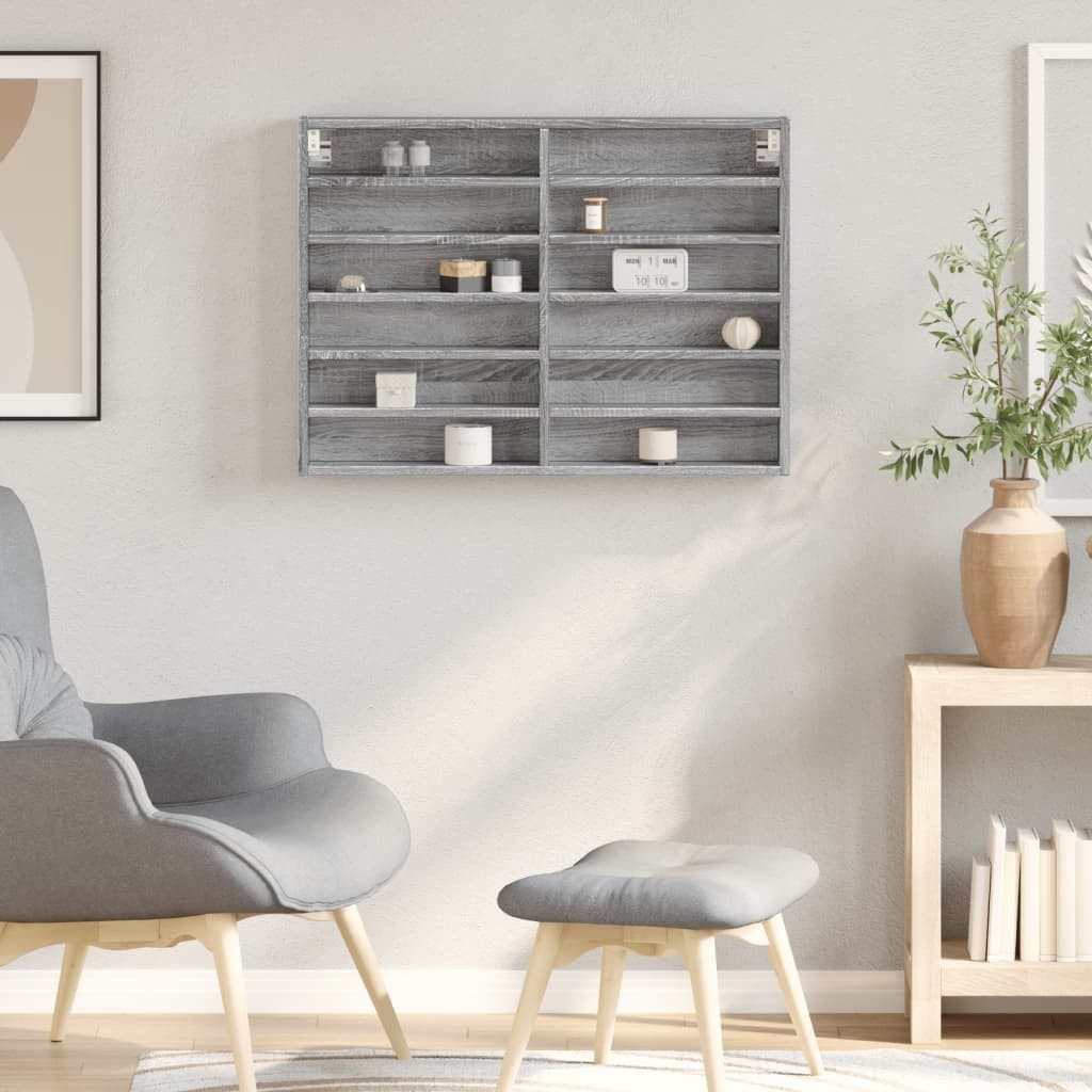 vidaXL Regal Vitrinenschrank Grau Sonoma 80x8,5x58 günstig online kaufen