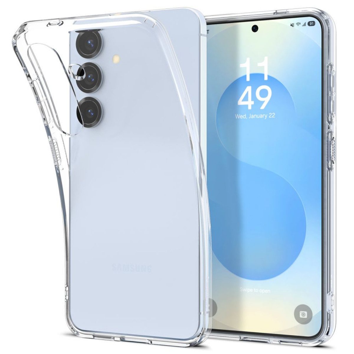 Spigen Handyhülle Liquid Crystal Transparent Kompatibel mit Samsung Galaxy S25 6,2, Transparentes Design mit schlankem Profil und sicherem Halt
