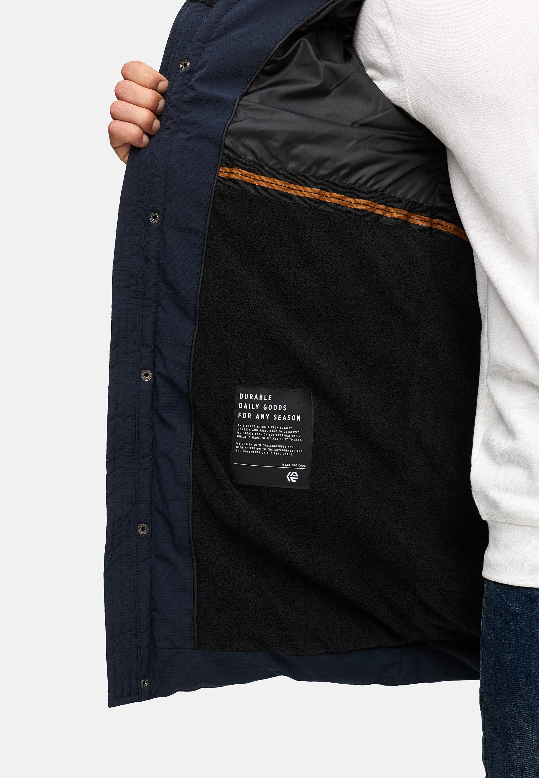 Indicode Winterjacke Herren INBoulton Jacke Winter Herrenjacke mit Kapuze und Taschen