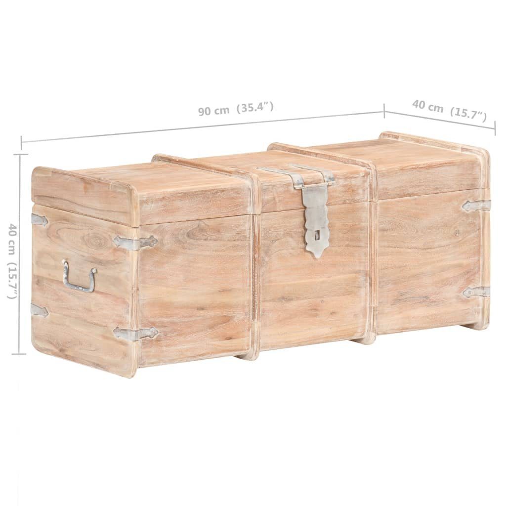 Hellbraun Aufbewahrungsbox Massivholz cm Holztruhe Akazie St) (1 90x40x40 vidaXL