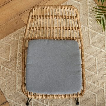 IDIMEX Sitzkissen CHIARA, Sitzkissen grau für Stuhl gepolstert und mit Bezug aus Stoff Anti-Ruts