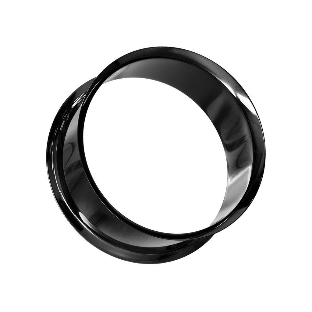 Taffstyle Plug Flesh Tunnel Double Flared Edelstahl PVD Schwarz 5mm, Ohrpiercing Ohr Ear Flesh Tunnel Plug Piercing