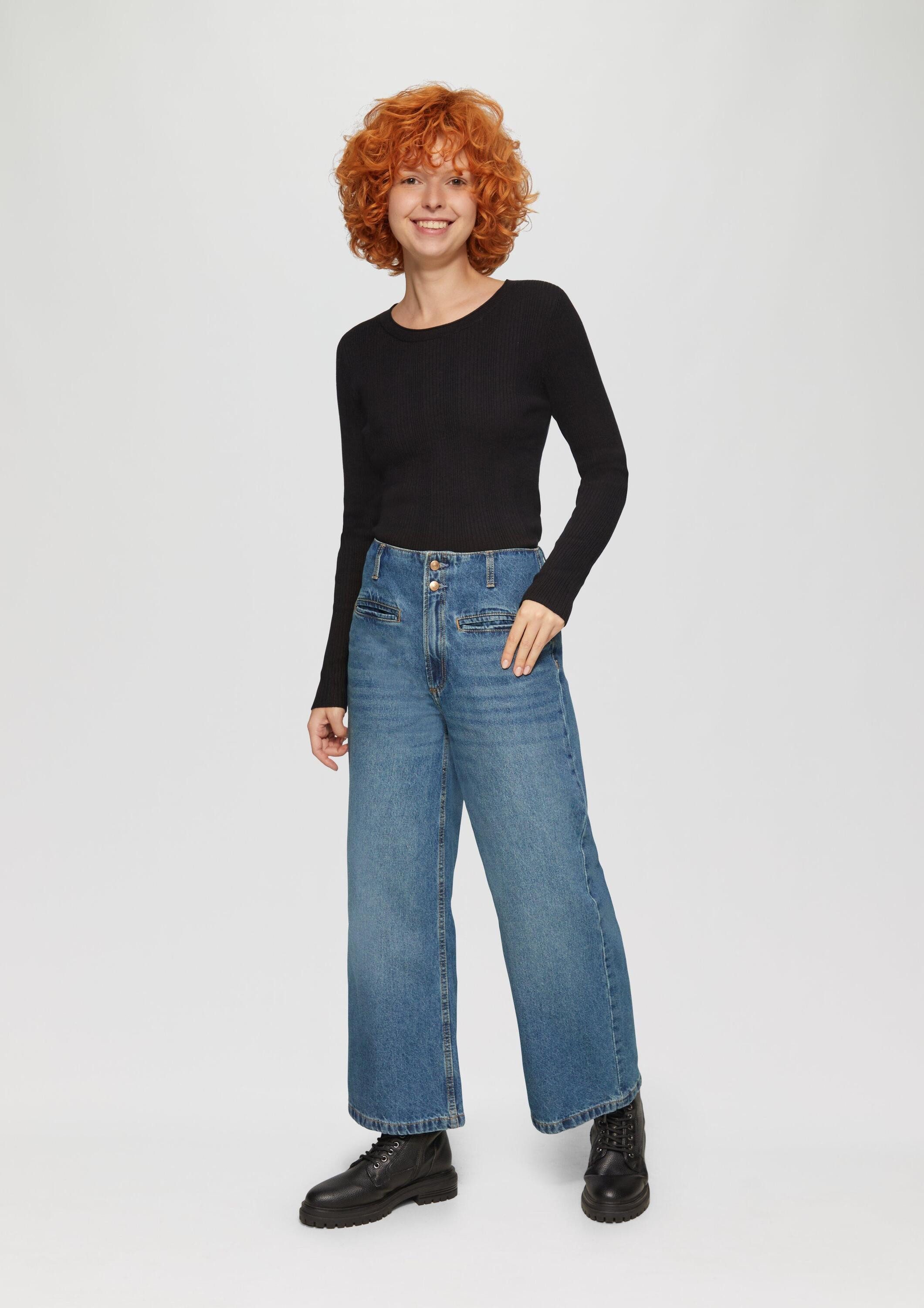 QS Weite Jeans Jeans-Hose CATIE Culotte-Jeans Catie / Slim Fit / High Rise günstig online kaufen