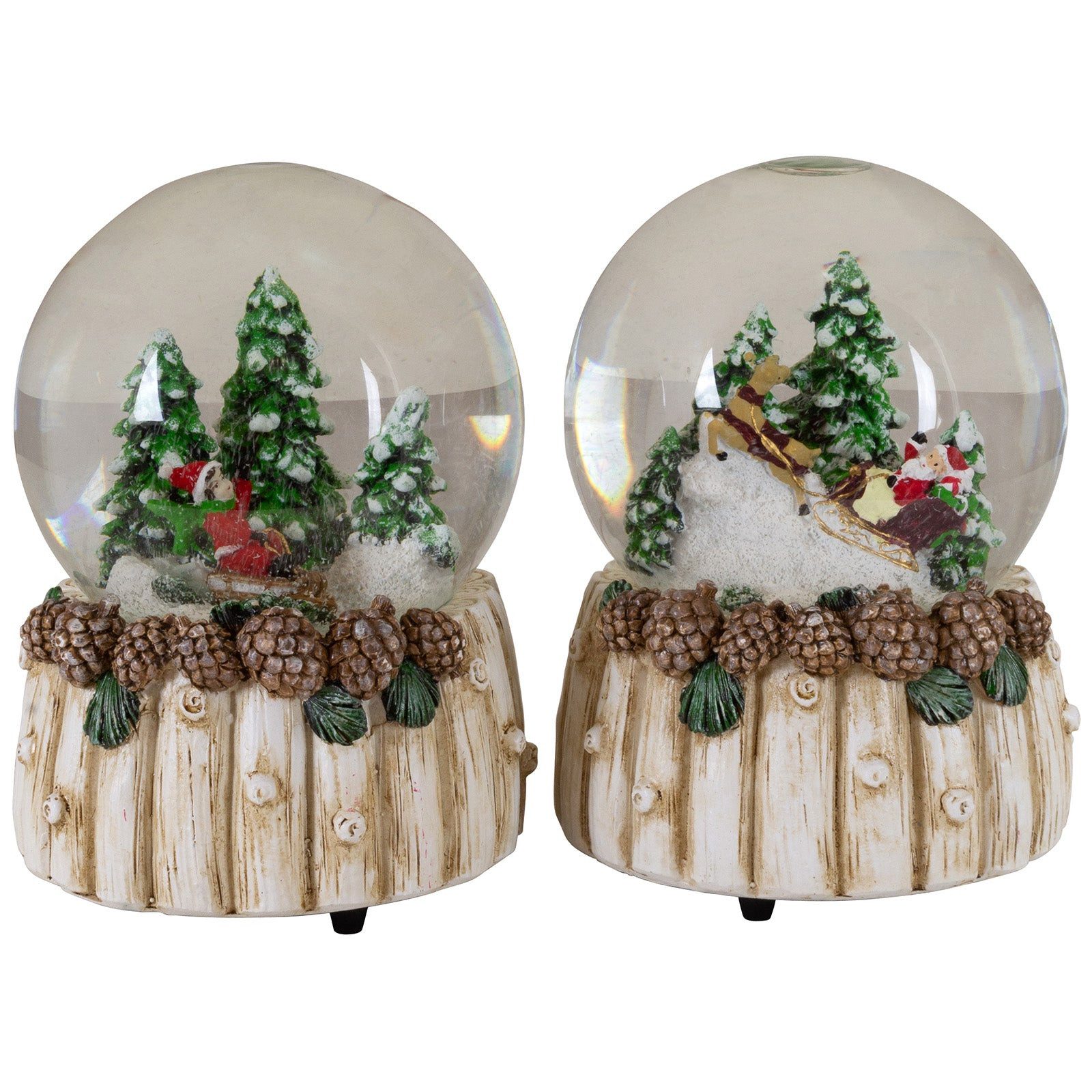 Christmas Paradise Schneekugel mit Spieluhr 15 cm (Weihnachtsdeko, 2 St., mechanisch aufziehbar), spielt weihnachtliche Musik