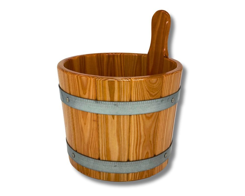 Blumenberg Aufgusstopf Sauna-Aufgusskübel / Saunaeimer aus Lärche hygieneversiegelt 5 Liter