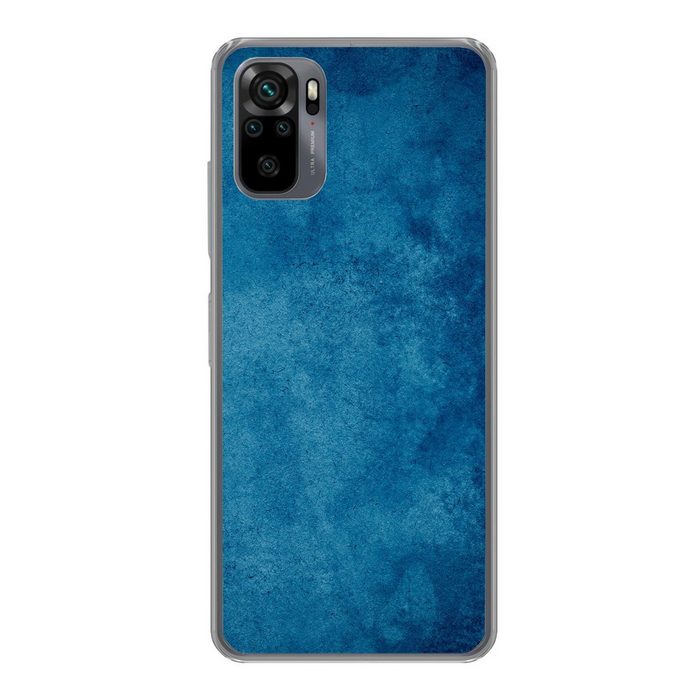 MuchoWow Handyhülle Beton - Blau - Vintage - Strukturiert - Industriell Phone Case Handyhülle Xiaomi Redmi Note 10 Silikon Schutzhülle