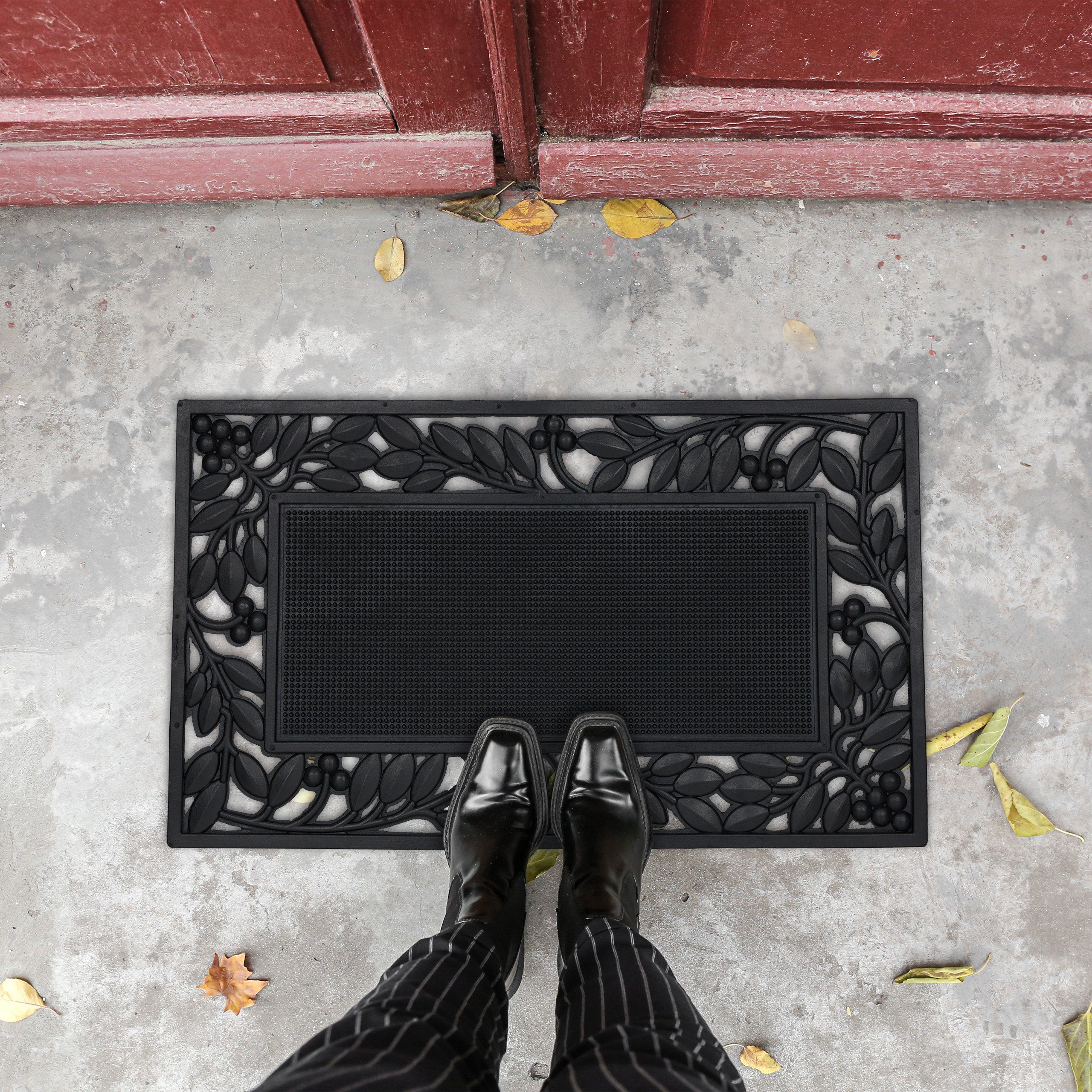 relaxdays Fußmatte mit Blättermotiv, Höhe: 10 mm günstig online kaufen