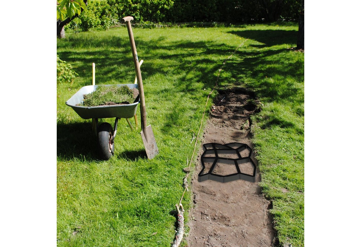 Thumbnail - relaxdays Leichtbeton-Bauplatte Pflasterform 9 Kammern 35 x 35 cm