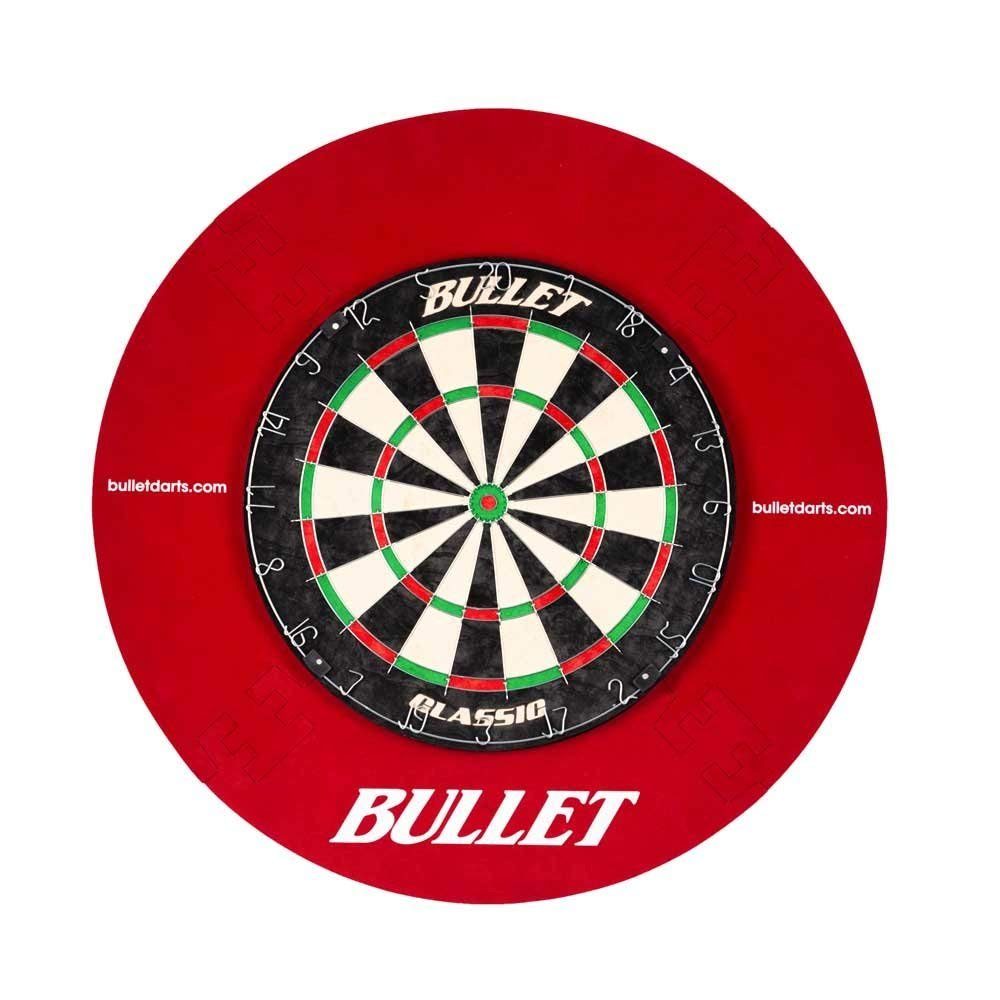 XQMAX Dartscheibe Classic Set, aus Brasilianischem Sisal, mit 6 Steeldarts, Surround Ring und Wurflinie