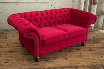 JVmoebel Chesterfield-Sofa, Design Chesterfield Stoff Couch Sofa 2 Sitzer Polster Sofas Neu