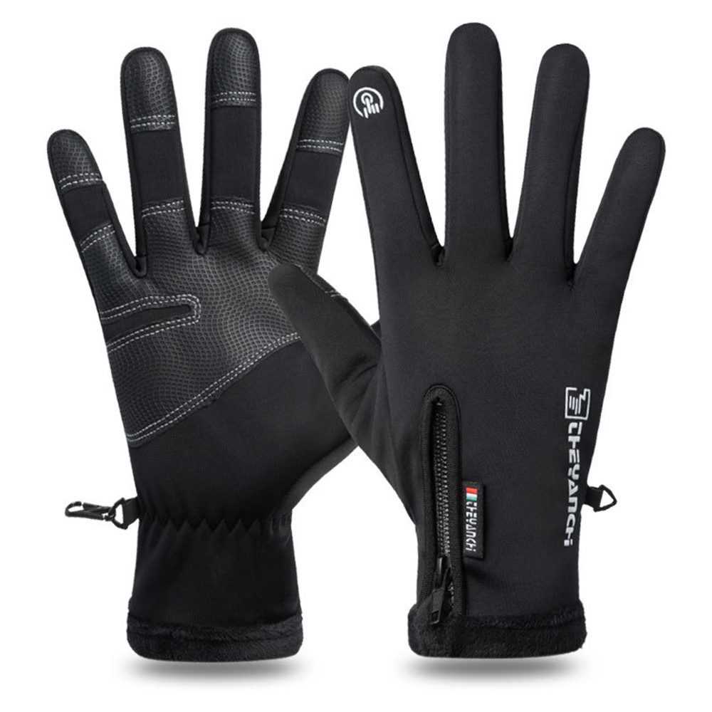 Cachito Fahrradhandschuhe Thermo Handschuhe Winter Anti-Rutsch Touchscreen Sporthandschuhe Für Fahrrad, Laufen, Wandern, Fahren