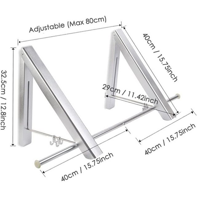 Jormftte Wäscheständer Klappbar Aussenbereich Wandhaken