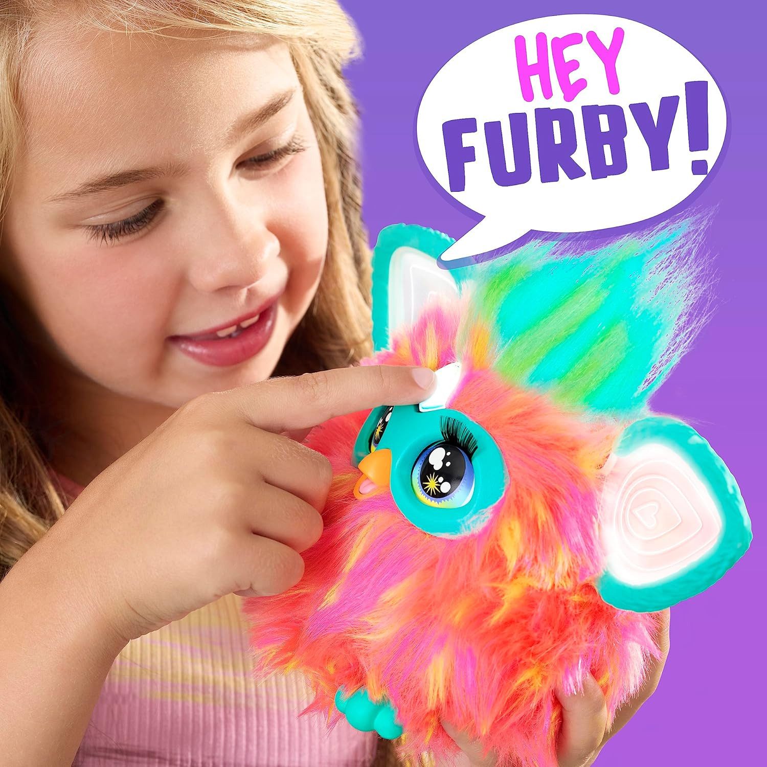 Hasbro Spielfigur Furby Coral Interaktives Plüschtier Deutsch reagiert auf Stimme 6+