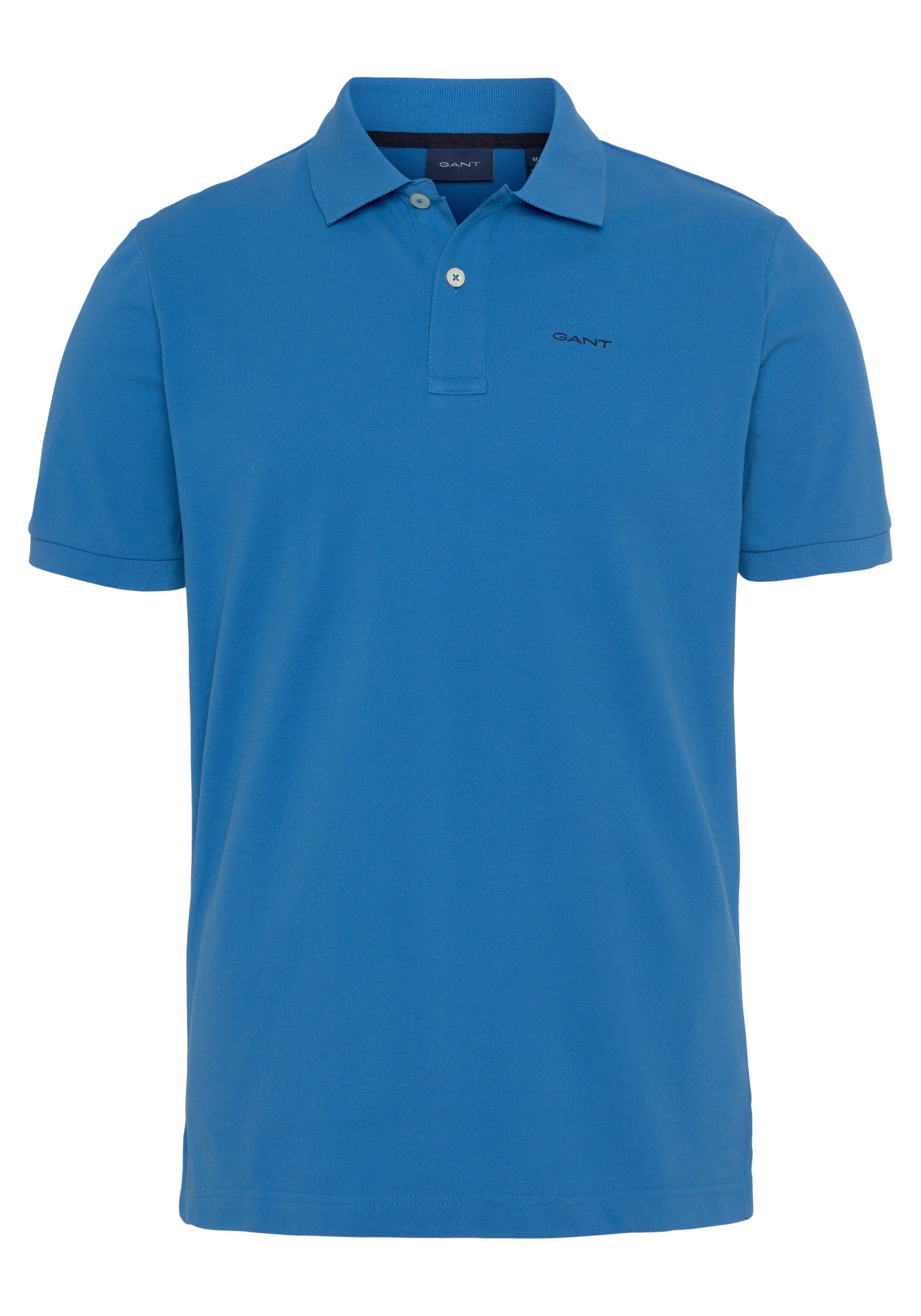 Regular Piqué-Polo Casual, RUGGER MD. Qualität day blue Premium KA Smart Fit, Shirt, Gant Poloshirt PIQUE