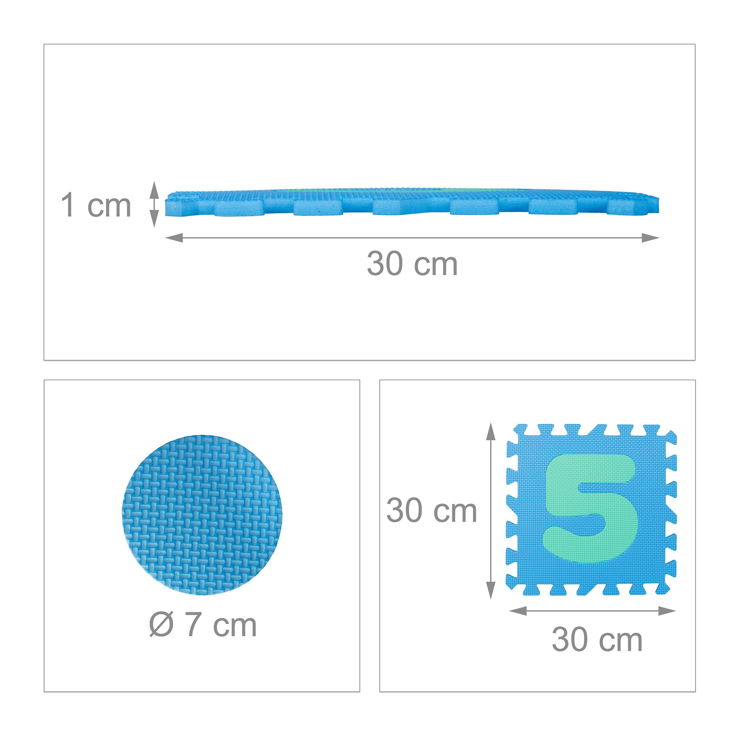 relaxdays Spielmatte Puzzlematte mit Zahlen