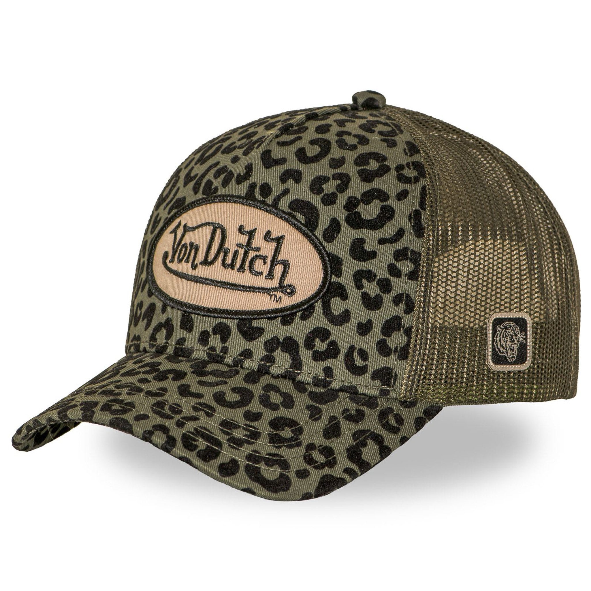 Von Dutch Trucker Cap Von Dutch Originals Trucker Cap LEOPARD VELVET PRINT VD PATCH (Basecap, Basecap, Meshcap, Trucker Kappe) Leopard-Muster aus Samt