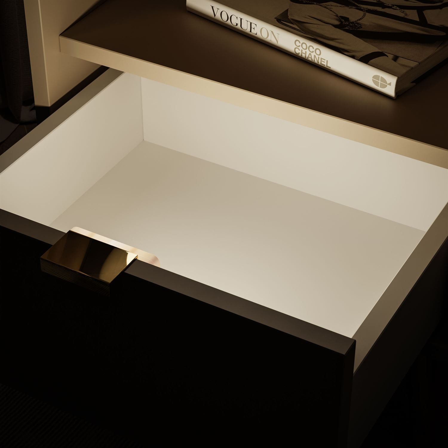 Lookway Nachttisch ALDO mit LED-Beleuchtung (1x Nachttisch), 38x46x33 cm – Bild 3 von 5