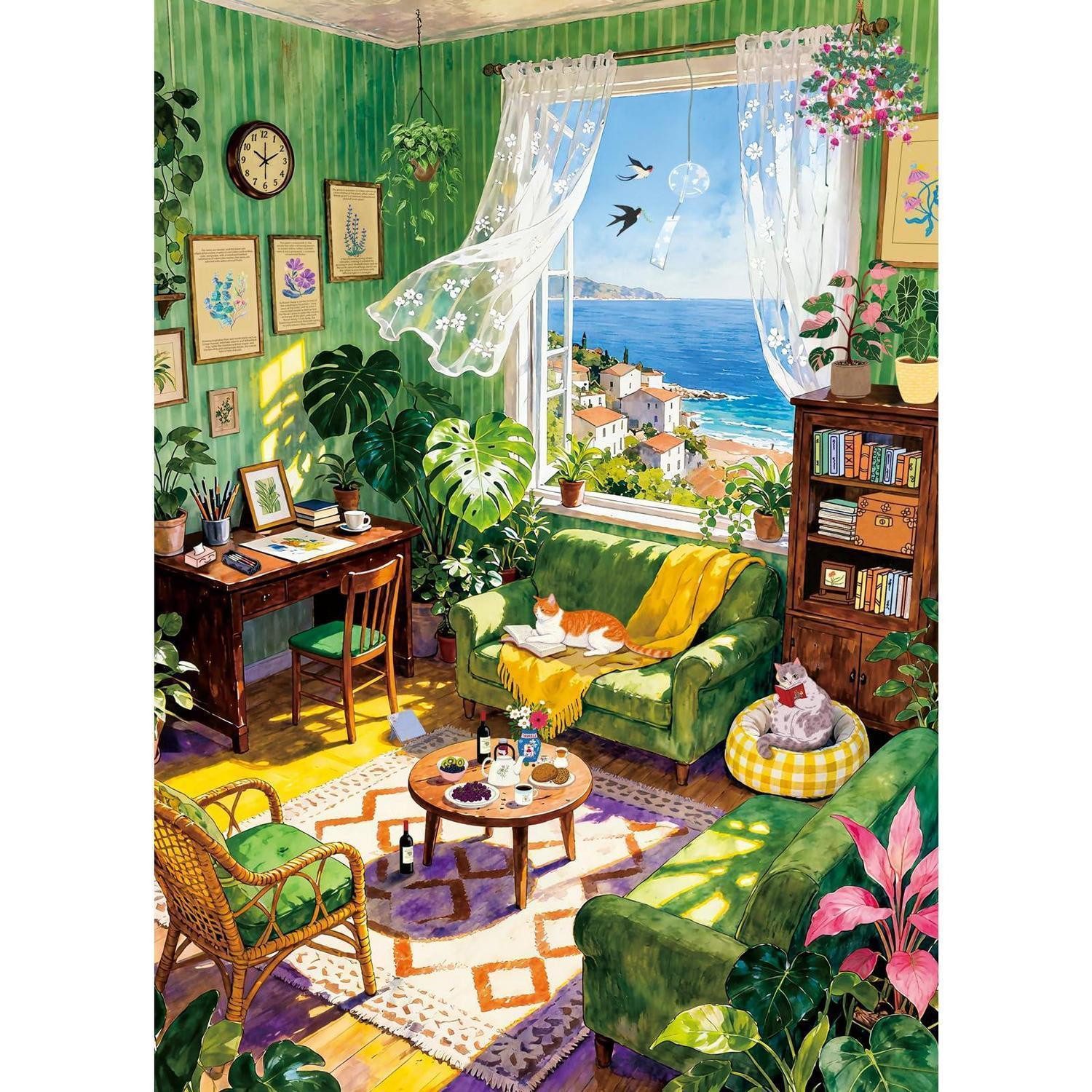 LuxusKollektion Puzzle Puzzle 500 Teile Grünes Cottage matt, Puzzleteile