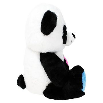 BEMIRO Tierkuscheltier Panda Plüschtier sitzend mit bunten Augen - ca. 38 cm