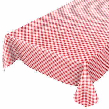 ANRO Tischdecke Tischdecke Wachstuch Gestreift Rot Robust Wasserabweisend Breite 140, Geprägt