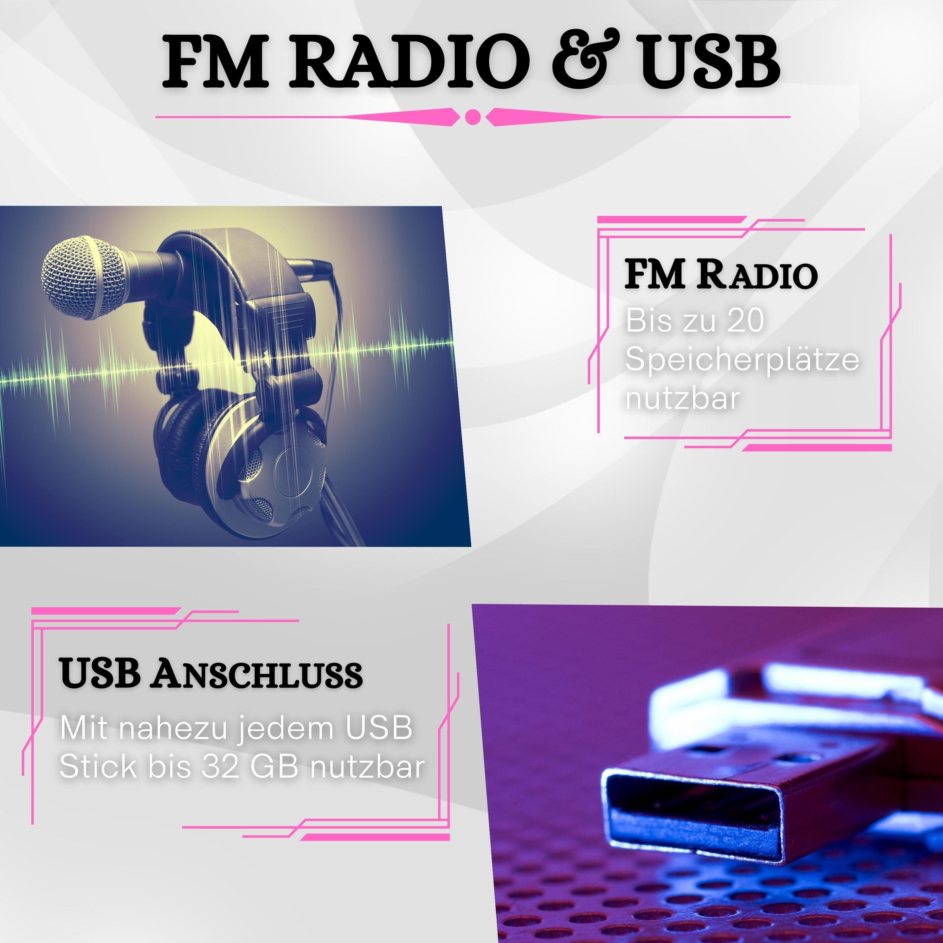 Radio MP3 FM USB) CD (CD, CL-720 Musikbox, Player mit Kinder Boombox, tragbar, Cyberlux tragbarer CD-Player