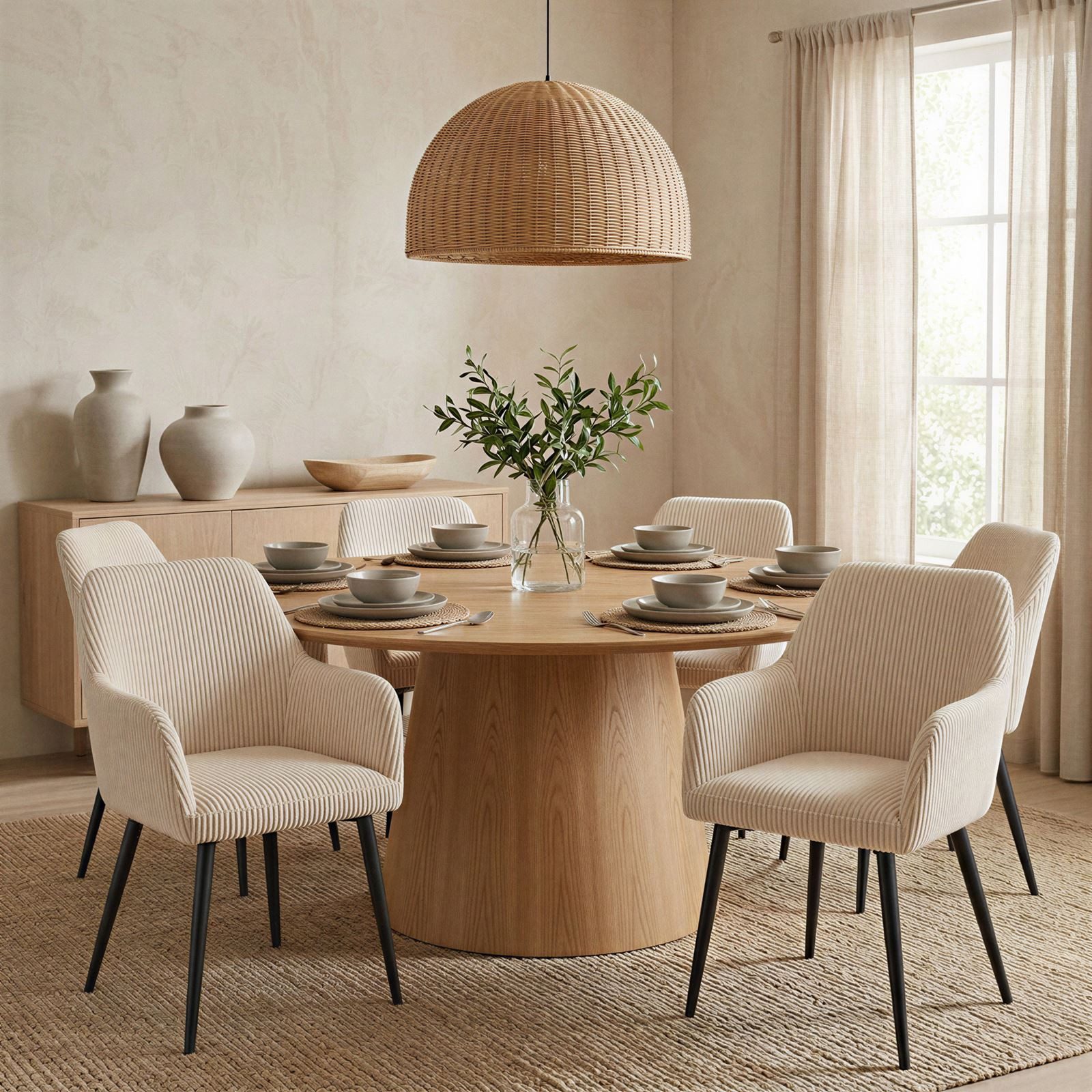 IDIMEX Esszimmerstuhl VERONA (2 St), Polsterstuhl 2er Set mit Armlehnen und weichem Cordbezug Beige