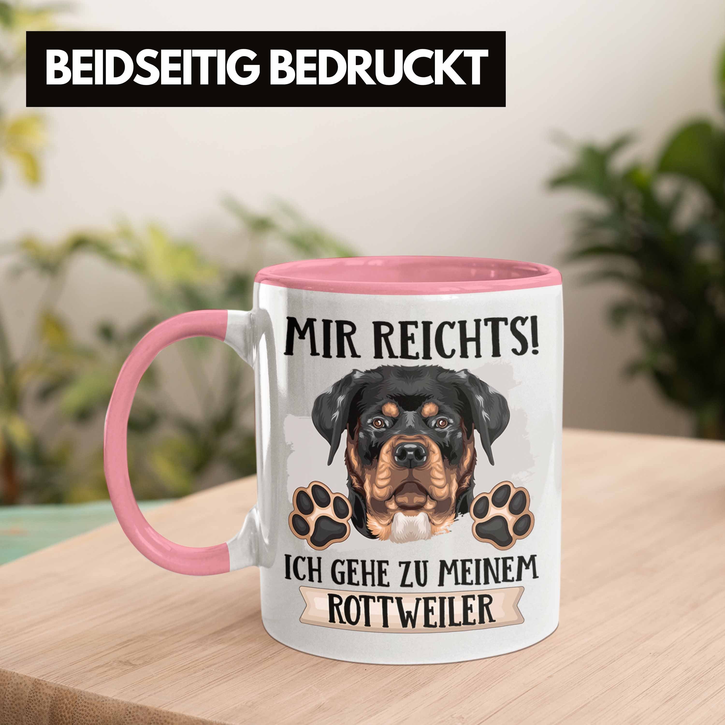 Mir Geschenk Tasse Geschenkidee Rosa Spruch Trendation Tasse Besitzer Re Lustiger Rottweiler