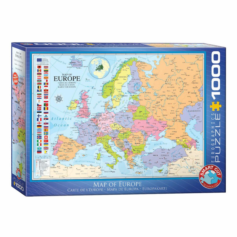 EUROGRAPHICS Puzzle Karte von Europa, 1000 Puzzleteile