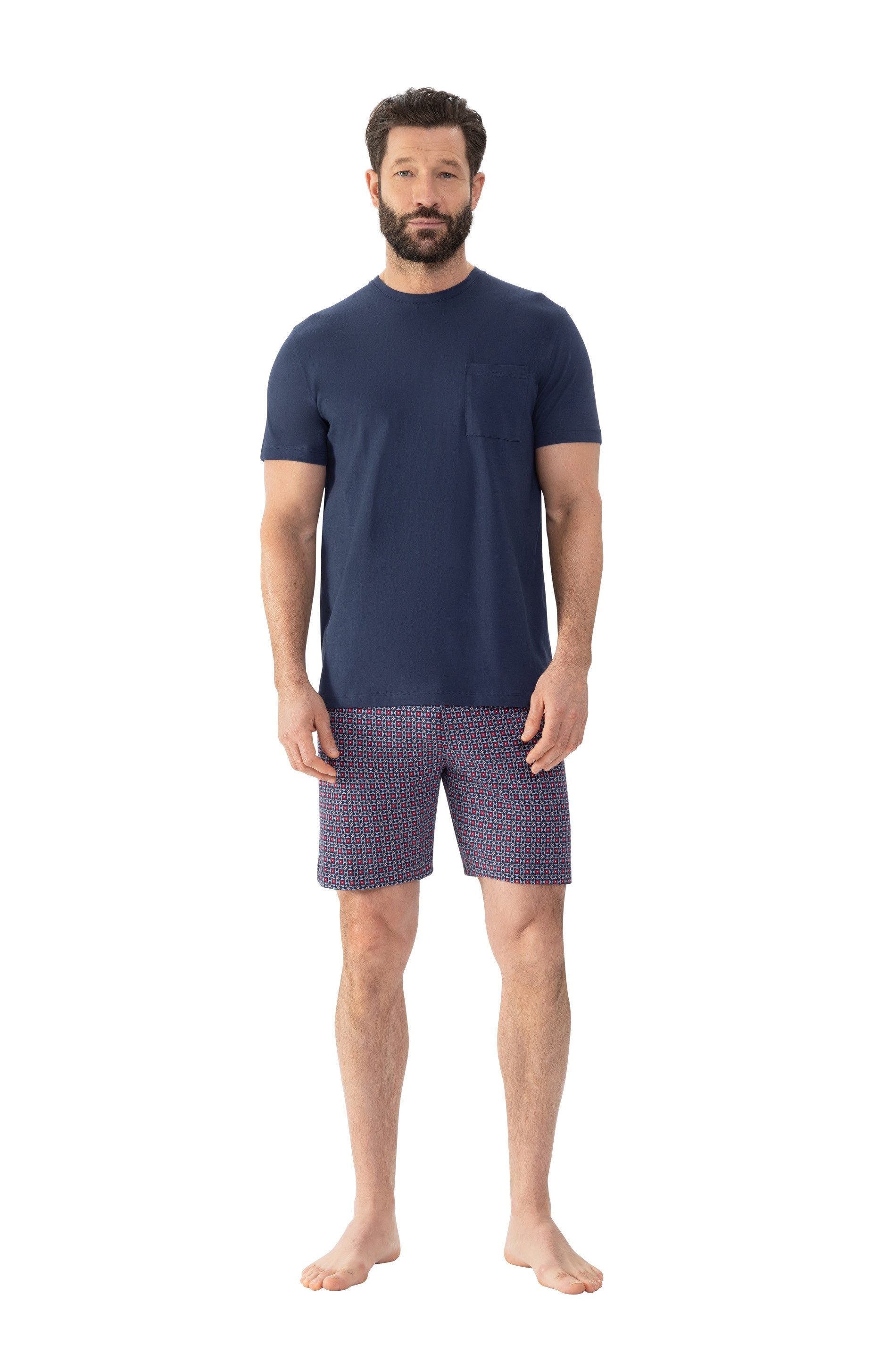 Mey Shorty Red Tile (2 tlg) Brusttasche, kurzärmelig, Hose gemustert, Obert günstig online kaufen