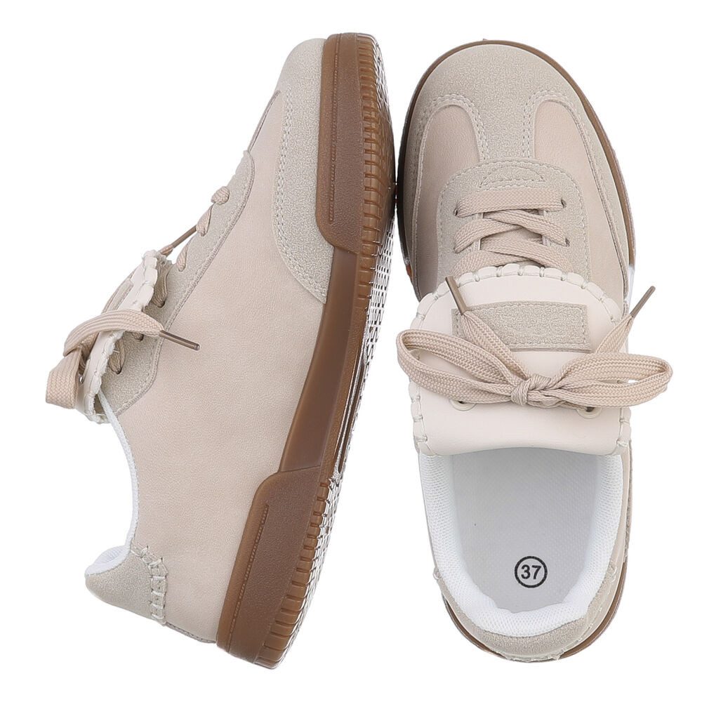 Ital-Design Damen Low-Top Freizeit Sneaker (88828561) Flach Sneakers Low in Beige – Bild 2 von 5