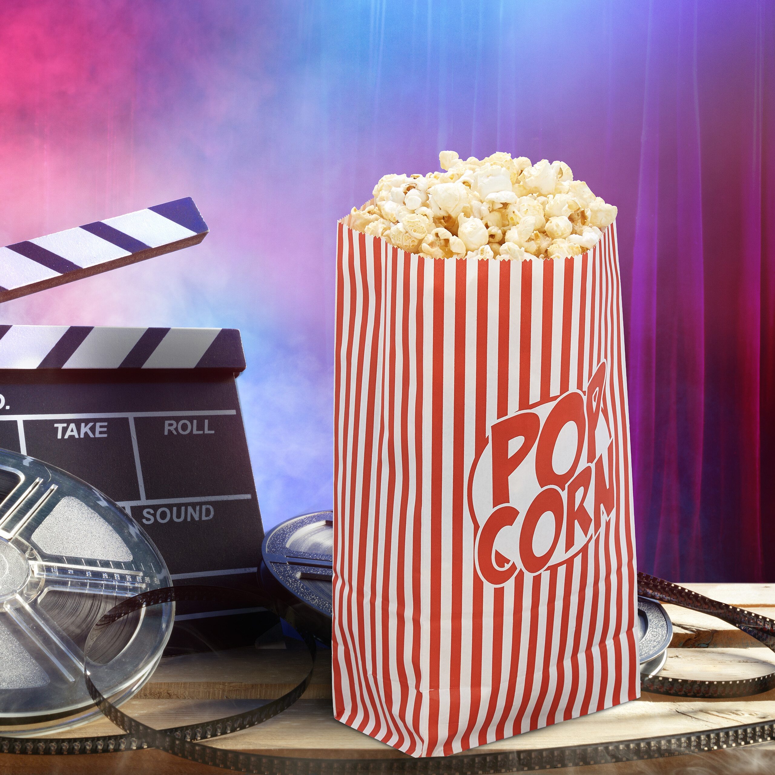 relaxdays Snackschale 300x Retro Popcorntüten, Papier, (100-tlg) – Bild 2 von 5
