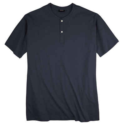 redfield Rundhalsshirt »Übergrößen Serafino T-Shirt mit Knopfleiste navy Redfield«