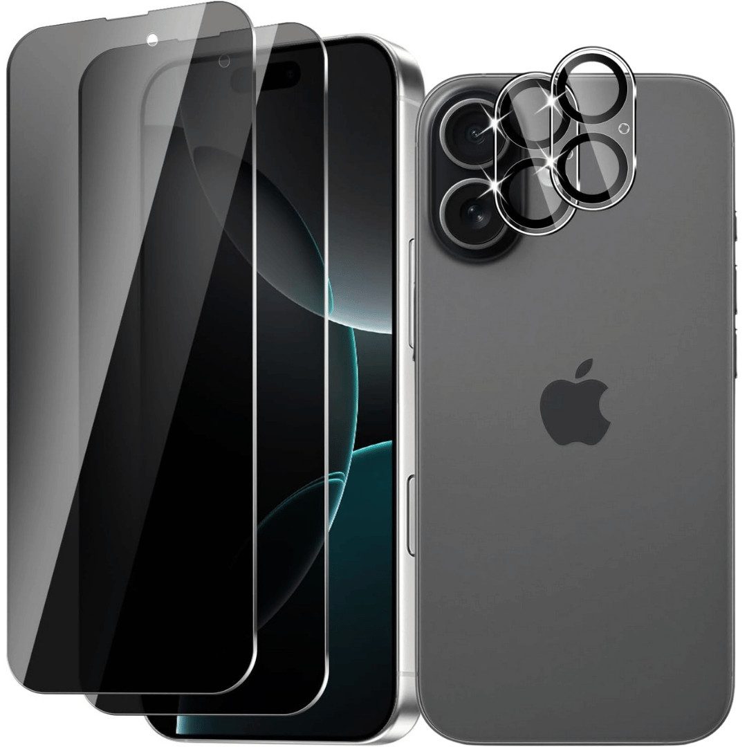 SmartUP Displayschutzglas 2X Schutzglas für iPhone 17 Blickschutz Display Kamera Panzerfolie 9H für iPhone 17, 4 Stück, Anti-Spy, Blickschutz, Privacy
