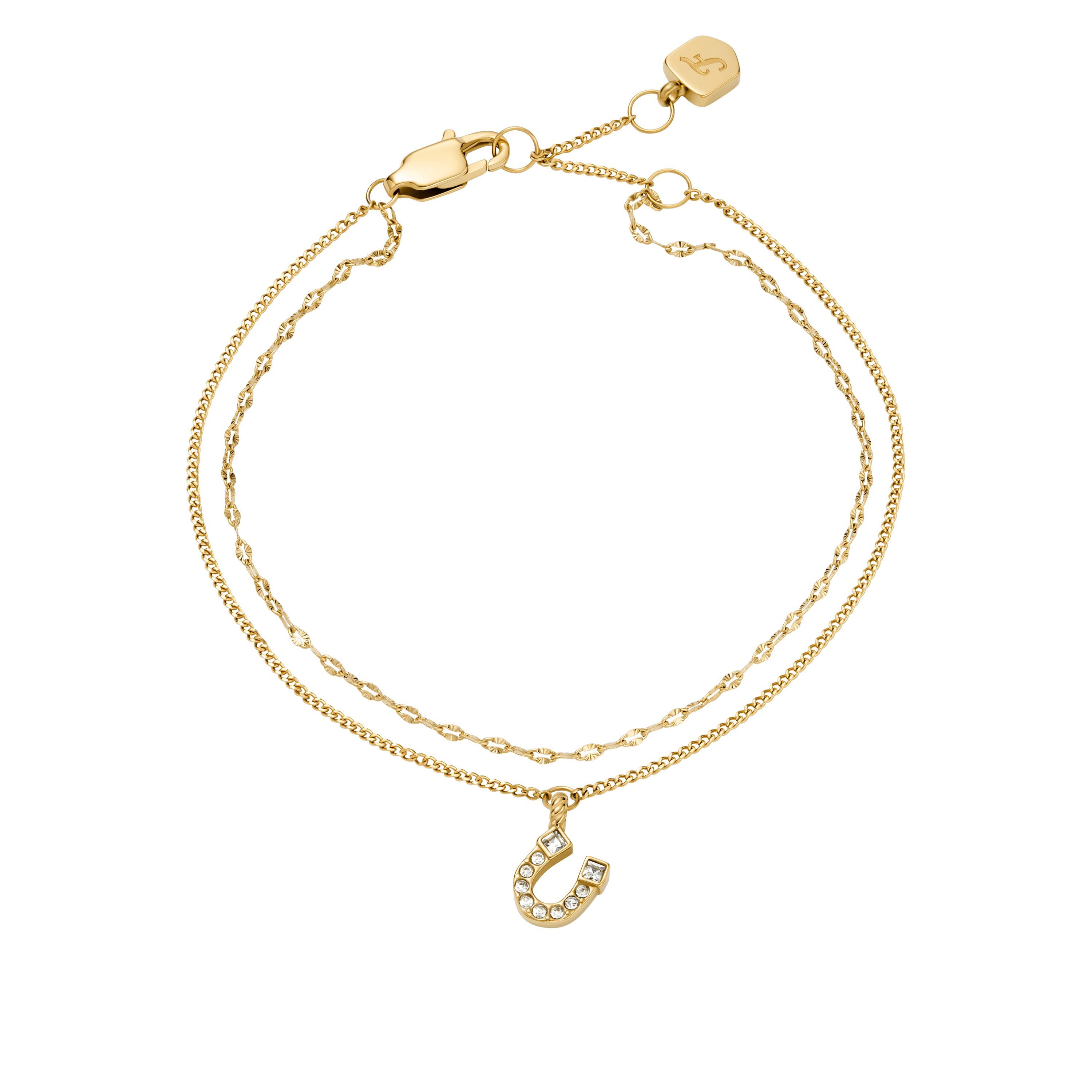 Fossil Armband Schmuck Geschenk Edelstahl SUTTON, mit Glasstein
