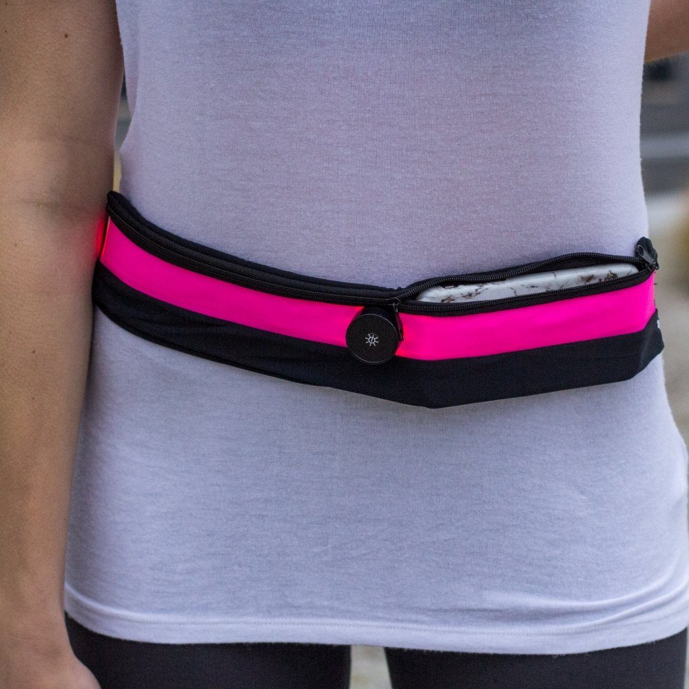 XiRRiX Laufgürtel LED Gürtel in knalligen Farben Lichtgürtel für Handy zum  joggen (1 St) mit 3 verschiedenen Modi