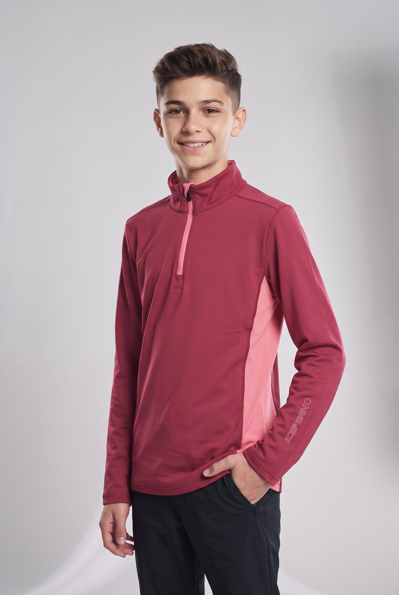 Icepeak Fleecepullover ICEPEAK FLEMINTON JR für Kinder und Jugendliche, mit Reißverschluss vorn, pflegeleicht