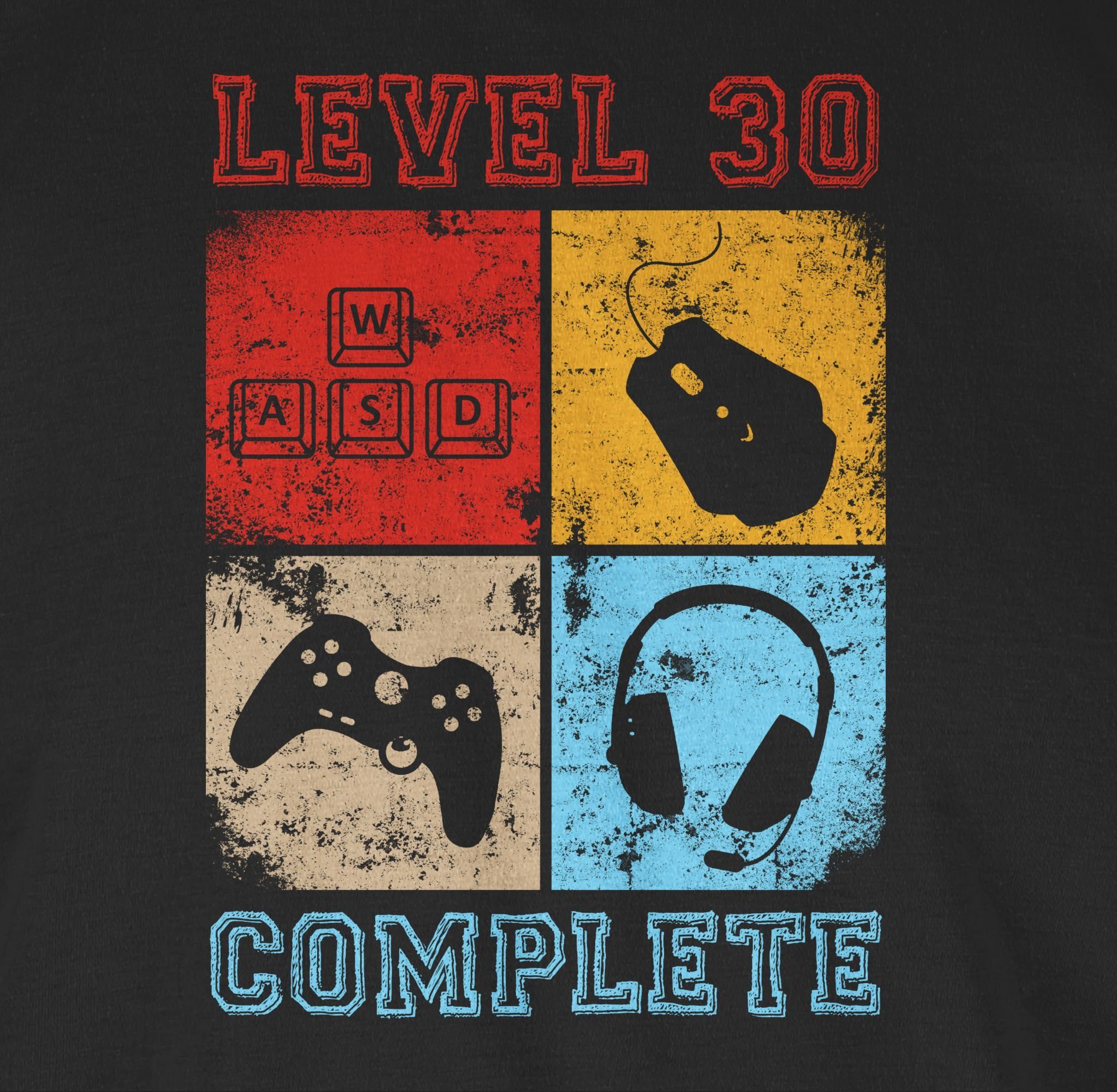 Complete 02 30. Schwarz 30 Level Geburtstag Completed Shirtracer T-Shirt