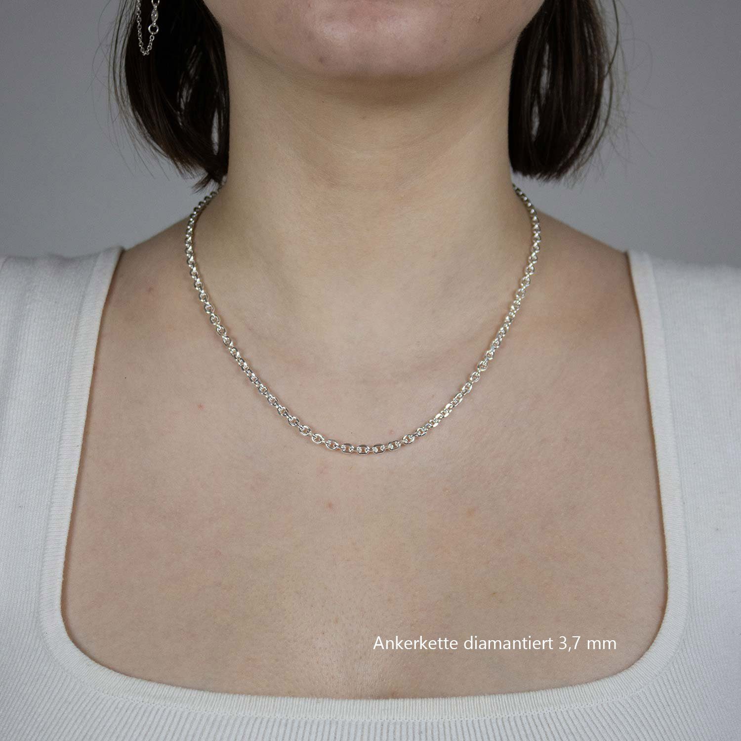 HOPLO Silberkette Ankerkette diamantiert Länge 55cm - Breite 3,7mm - 925 Si günstig online kaufen