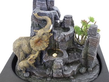 Kiom Zimmerbrunnen Tischbrunnen FoElefante Led 28,8 x 26 x 20,5 cm, 28.8 cm Breite