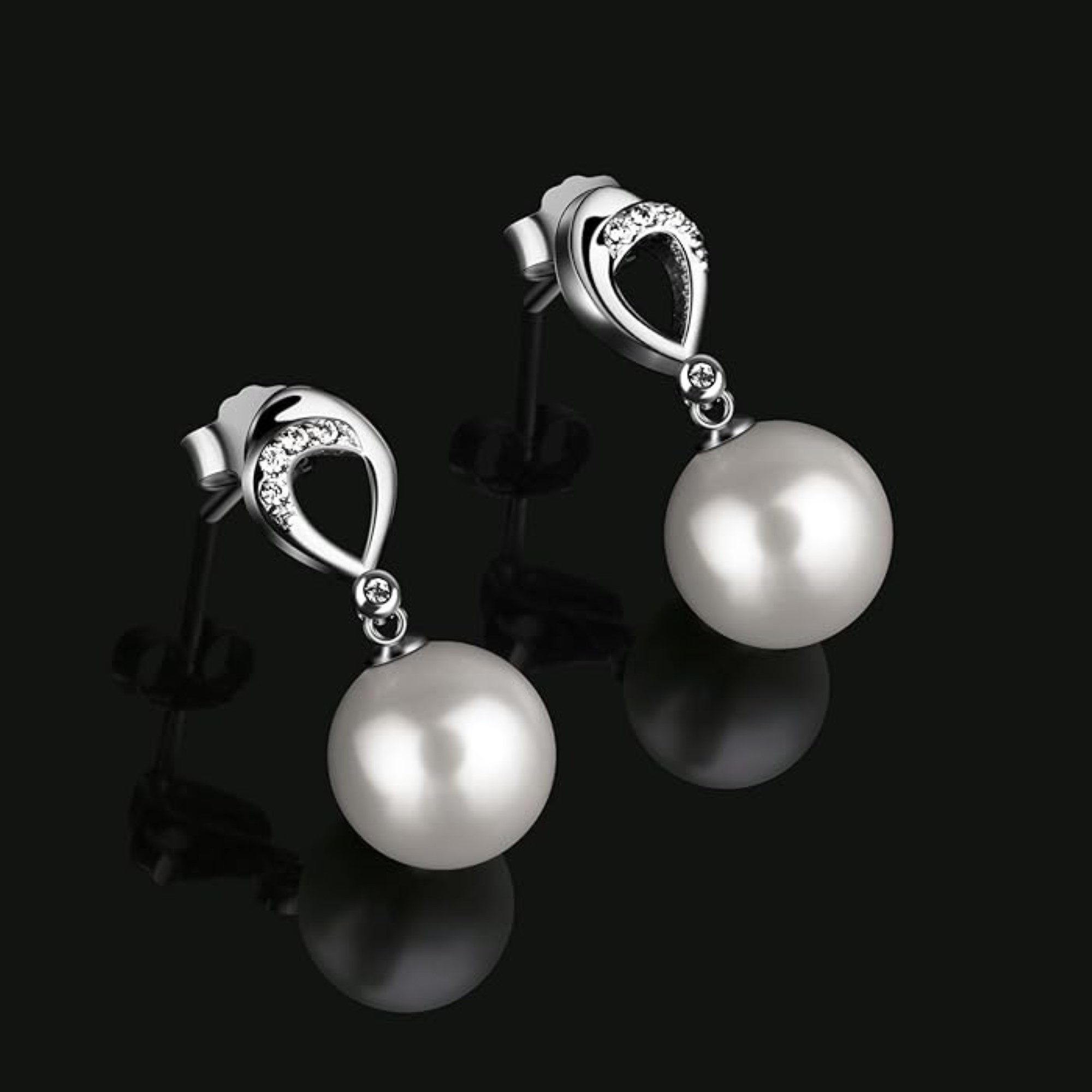 B. Catcher Paar Ohrstecker Zirkonia-Eleganz: Perlenohrstecker mit Zirkonia günstig online kaufen