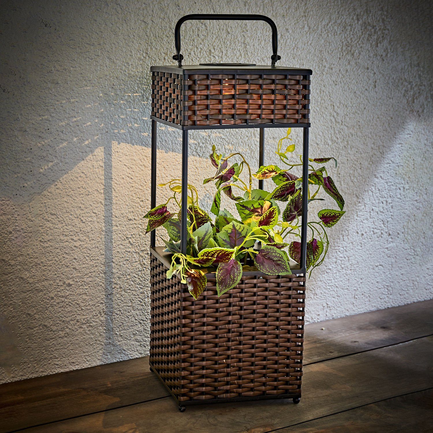 Spetebo LED Laterne Solar LED Rattan günstig online kaufen