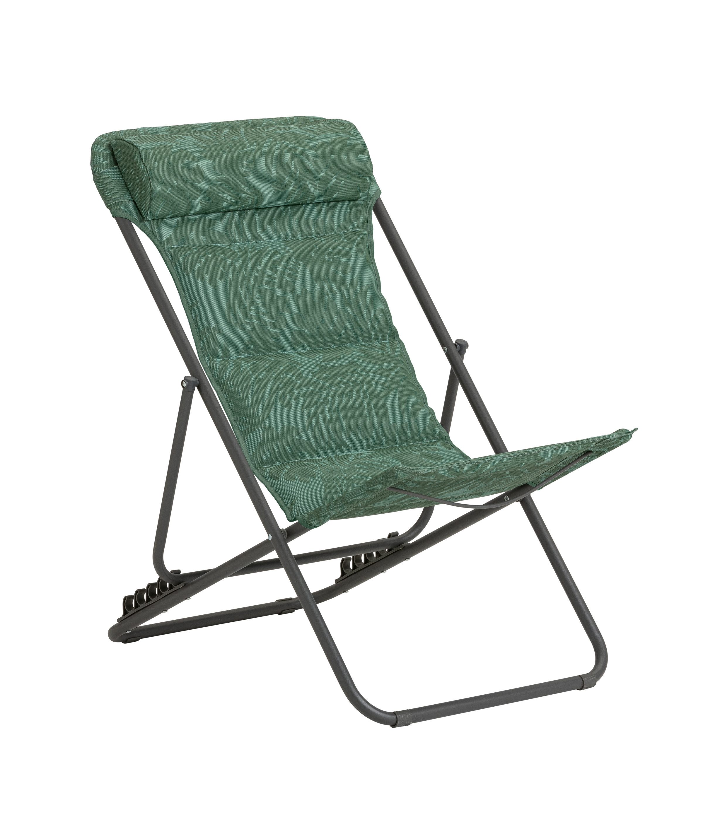 Dehner Gartenliege Campingstuhl Ibiza, 87 x 62 x 76 cm, klappbar, inkl. Kopfpolster, aus Stahl/Textilene/Polyester