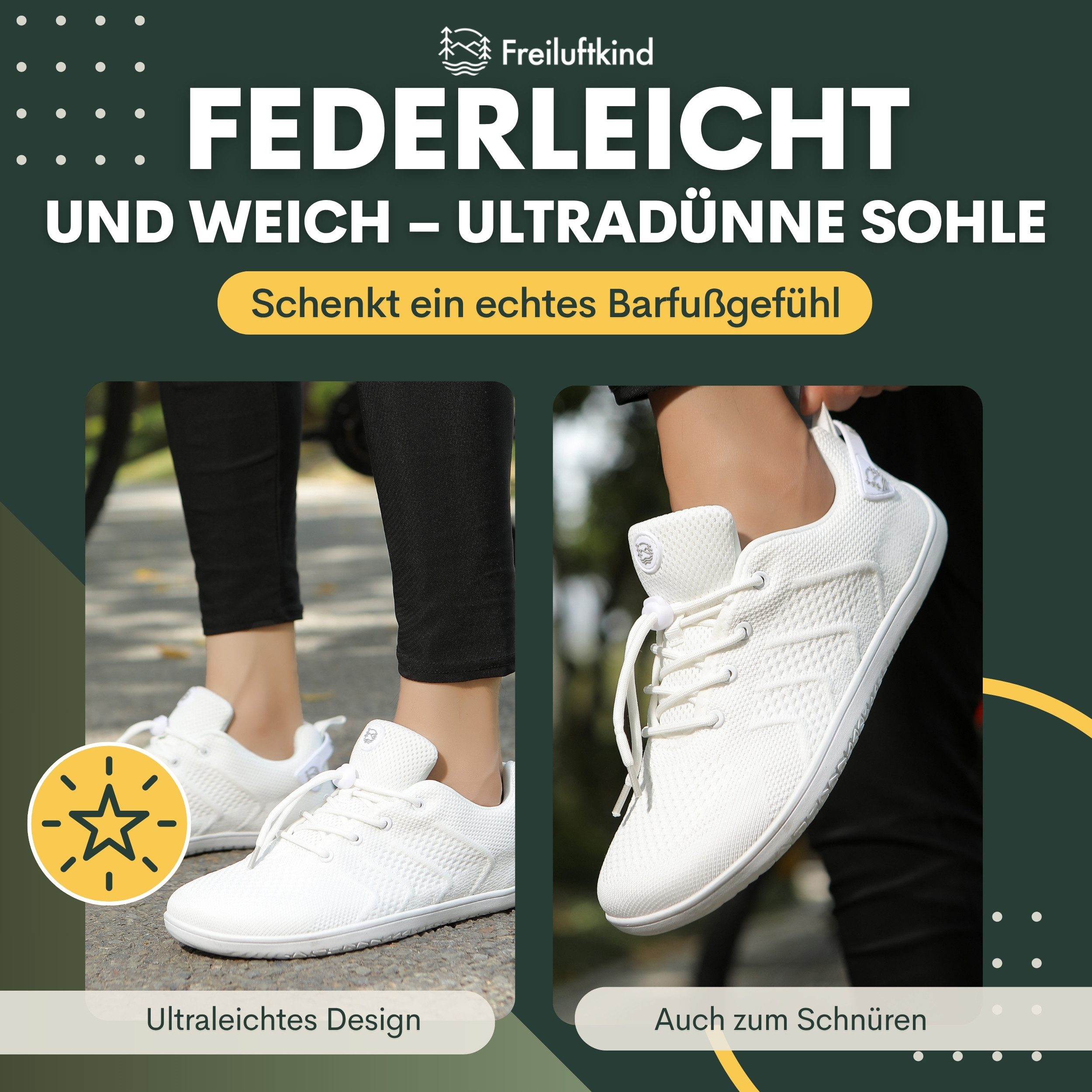 Freiluftkind Camino – Sportliche Sneaker Barfußschuhe – Unisex Barfußschuh Barfußschuh Atmungsaktiv
