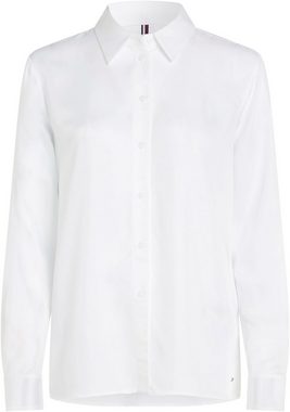 Tommy Hilfiger Hemdbluse PIECED GLB STP REG FLEUR SHIRT mit dezentem Label am hinteren Halsausschnitt