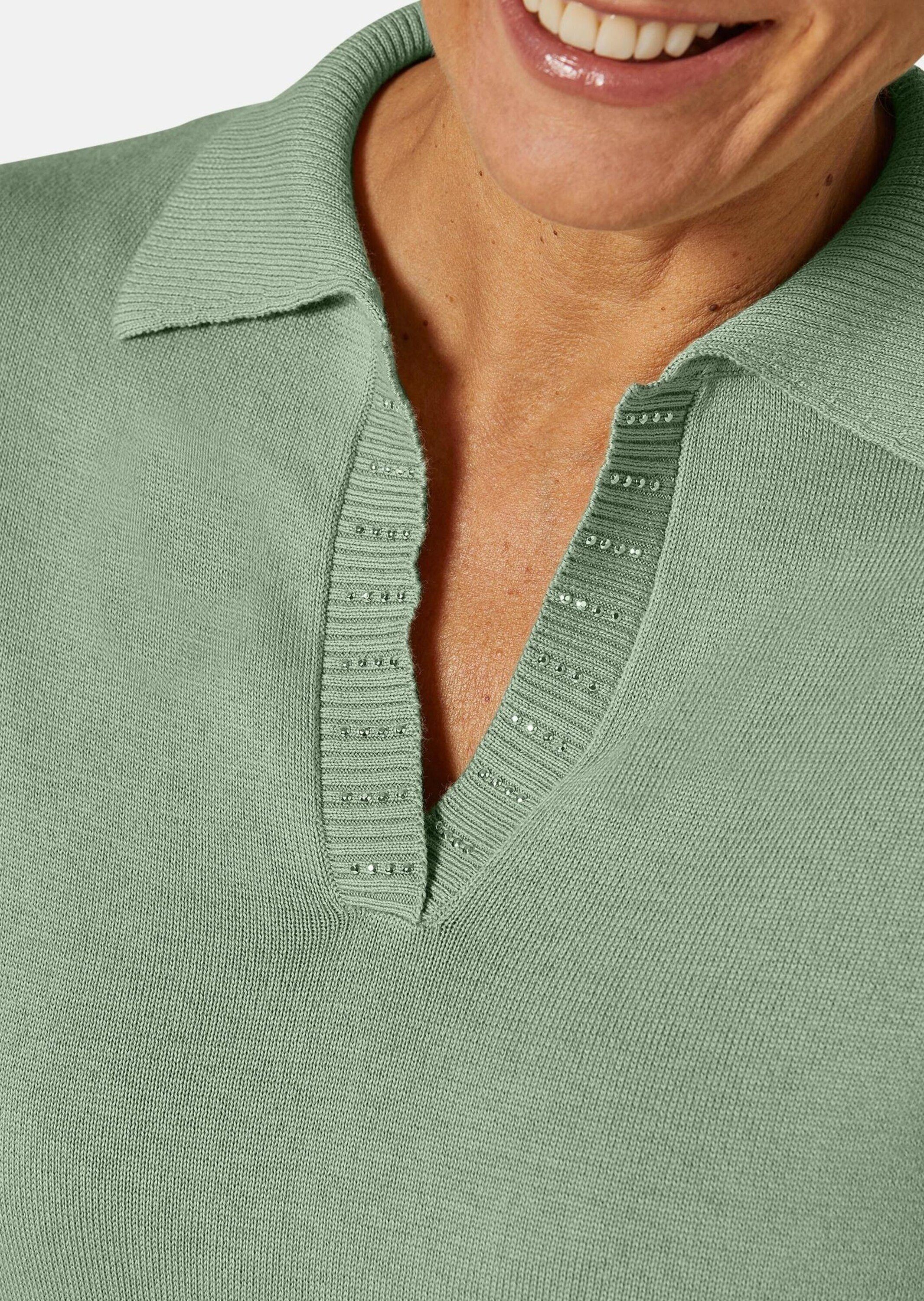 Strickpullover Pullover hochwertigem Kurzgröße: baummoos Garn aus GOLDNER